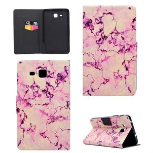 For Galaxy Tab A 7.0 (2016) T280 TPU Horizontal Flip Leather Case with Holder & Card Slot & Sleep / Wake-up Function(Pink Marble)