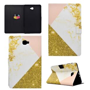 For Galaxy Tab A 10.1 (2016) T580 TPU Horizontal Flip Leather Case with Holder & Card Slot & Sleep / Wake-up Function(White Gold)