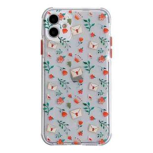 Shockproof TPU Pattern Protective Case For iPhone 13(Small Fresh Floral + Envelope)