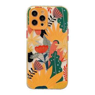 Shockproof TPU Pattern Protective Case For iPhone 13 Pro(Lotus)