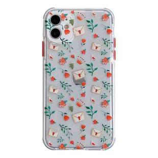 Shockproof TPU Pattern Protective Case For iPhone 12(Small Fresh Floral + Envelope)