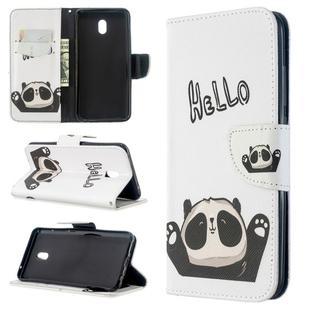 For Xiaomi Redmi 8A Colored Drawing Pattern Horizontal Flip Leather Case with Holder & Card Slots & Wallet(Hello Panda)