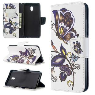 For Xiaomi Redmi 8A Colored Drawing Pattern Horizontal Flip Leather Case with Holder & Card Slots & Wallet(White Butterfly)