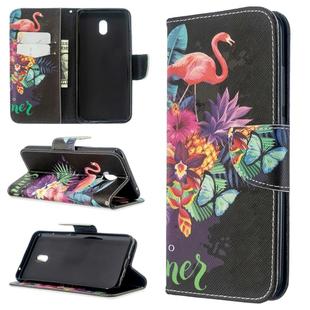 For Xiaomi Redmi 8A Colored Drawing Pattern Horizontal Flip Leather Case with Holder & Card Slots & Wallet(Flamingo)
