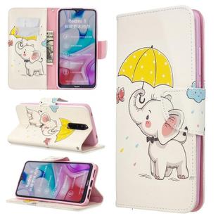 For Xiaomi Redmi 8 Colored Drawing Pattern Horizontal Flip Leather Case with Holder & Card Slots & Wallet(Elephant)
