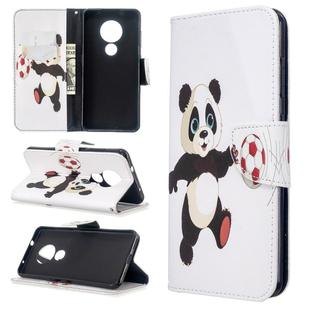 For Nokia 6.2 / 7.2 Colored Drawing Pattern Horizontal Flip Leather Case with Holder & Card Slots & Wallet(Football Panda)
