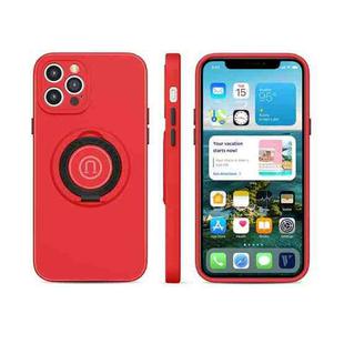 Skin Feel 2 in 1 Magnetic PC + TPU Shockproof Case with Ring Holder For iPhone 13 Pro(Red)