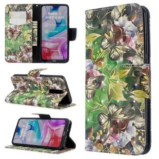 For Xiaomi Redmi 8 3D Colored Drawing Pattern Horizontal Flip Leather Case, with Holder & Card Slots & Wallet(Green Butterfly)