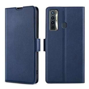 For Tecno Camon 17 Ultra-thin Voltage Side Buckle PU + TPU Horizontal Flip Leather Case with Holder & Card Slot(Blue)
