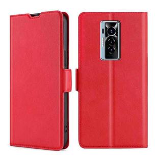 For Tecno Phantom X Ultra-thin Voltage Side Buckle PU + TPU Horizontal Flip Leather Case with Holder & Card Slot(Red)