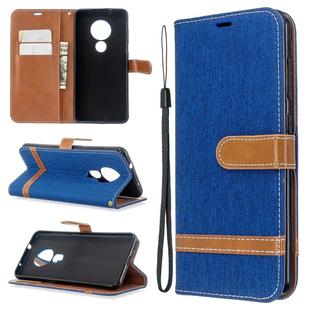 For Nokia 6.2 / 7.2 Color Matching Denim Texture Horizontal Flip PU Leather Case with Holder & Card Slots & Wallet & Lanyard(Blue)