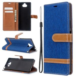 For Sony Xperia 20 Color Matching Denim Texture Horizontal Flip PU Leather Case with Holder & Card Slots & Wallet & Lanyard(Blue)
