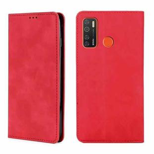 For Tecno Camon 15 CD7 / Camon 15 Air / Spark 5 / Spark 5 Pro KD7 K Skin Feel Magnetic Horizontal Flip Leather Case with Holder & Card Slots(Red)