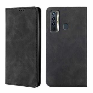 For Tecno Camon 17 Skin Feel Magnetic Horizontal Flip Leather Case with Holder & Card Slots(Black)