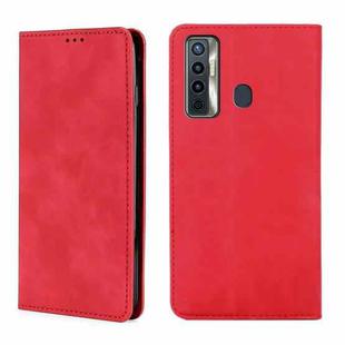 For Tecno Camon 17 Skin Feel Magnetic Horizontal Flip Leather Case with Holder & Card Slots(Red)