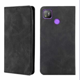 For Infinix Tecno Pop 4 Skin Feel Magnetic Horizontal Flip Leather Case with Holder & Card Slots(Black)