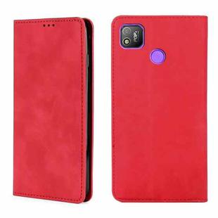 For Infinix Tecno Pop 4 Skin Feel Magnetic Horizontal Flip Leather Case with Holder & Card Slots(Red)