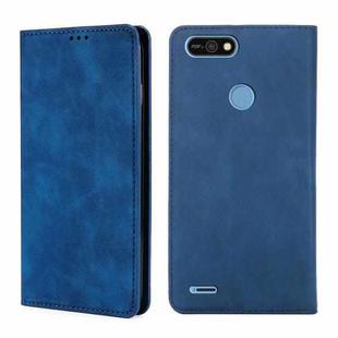 For Tecno Pop 2 / Pop 2 F / Pop 2 Pro / Pop 2 Power / Itel P13 B1F Skin Feel Magnetic Horizontal Flip Leather Case with Holder & Card Slots(Blue)
