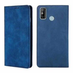 For Tecno Spark 6 GO Skin Feel Magnetic Horizontal Flip Leather Case with Holder & Card Slots(Blue)