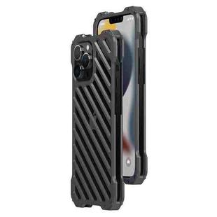 For iPhone 12 Pro Max R-JUST RJ-50 Hollow Breathable Armor Metal Shockproof Protective Case(Silver Grey)
