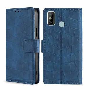 For Tecno Spark 6 Go Skin Feel Crocodile Texture Magnetic Clasp Horizontal Flip PU Leather Case with Holder & Card Slots & Wallet(Blue)