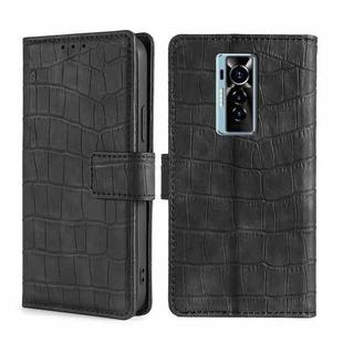 For Tecno Phantom X Skin Feel Crocodile Texture Magnetic Clasp Horizontal Flip PU Leather Case with Holder & Card Slots & Wallet(Black)