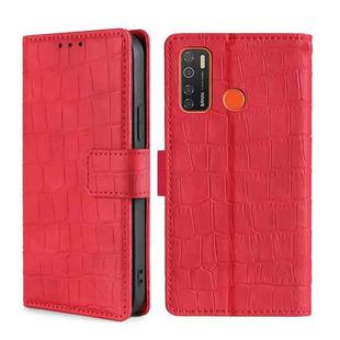 For Tecno Camon 15 / 15 Air Skin Feel Crocodile Texture Magnetic Clasp Horizontal Flip PU Leather Case with Holder & Card Slots & Wallet(Red)