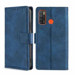 For Tecno Camon 15 / 15 Air Skin Feel Crocodile Texture Magnetic Clasp Horizontal Flip PU Leather Case with Holder & Card Slots & Wallet(Blue)