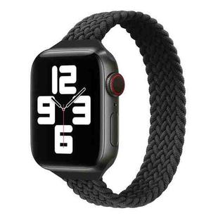 Small Waist Single Loop Nylon Braid Watch Band For Apple Watch Series 8&7 41mm / SE 2&6&SE&5&4 40mm / 3&2&1 38mm, Size: XS 130mm(Black)