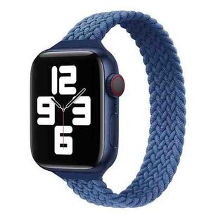 Small Waist Single Loop Nylon Braid Watch Band For Apple Watch Series 8&7 41mm / SE 2&6&SE&5&4 40mm / 3&2&1 38mm, Size: XS 130mm(Cold Sea Blue)