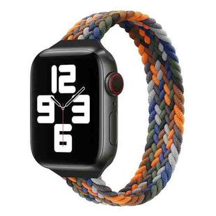 Small Waist Single Loop Nylon Braid Watch Band For Apple Watch Ultra 49mm / Series 8&7 45mm / SE 2&6&SE&5&4 44mm / 3&2&1 42mm, Szie: XS 135mm(Camouflage Colorful)