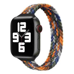 Small Waist Single Loop Nylon Braid Watch Band For Apple Watch Ultra 49mm&Watch Ultra 2 49mm / Series 9&8&7 45mm / SE 3&SE 2&6&SE&5&4 44mm / 3&2&1 42mm, Szie: XS 135mm(Camouflage Colorful)