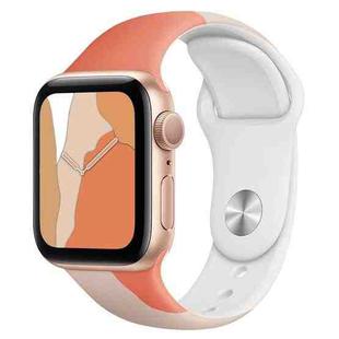 Morandi Series Contrast Color Silicone Watch Band For Apple Watch Ultra 49mm / Series 8&7 45mm / SE 2&6&SE&5&4 44mm / 3&2&1 42mm(Grapefruit Powder)