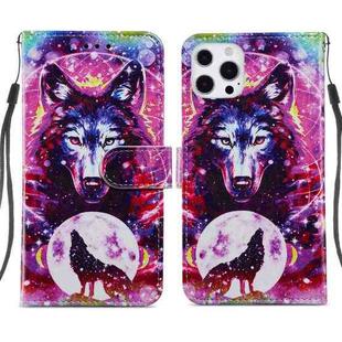 For iPhone 13 Pro Painted Pattern Horizontal Flip Leather Case with Holder & Card Slots & Photo Frame (Wolf Totem)