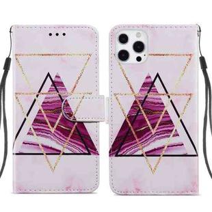 For iPhone 13 Pro Painted Pattern Horizontal Flip Leather Case with Holder & Card Slots & Photo Frame (Three-color Marble)