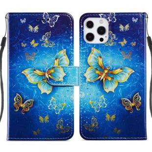 For iPhone 13 Pro Max Painted Pattern Horizontal Flip Leather Case with Holder & Card Slots & Photo Frame (Phnom Penh Butterfly)