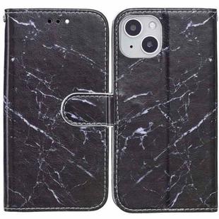 For iPhone 13 mini Horizontal Flip Leather Case with Holder (Black Marble)