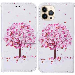 For iPhone 13 Pro Horizontal Flip Leather Case with Holder & Card Slots & Photo Frame & Wallet (Pink Tree)