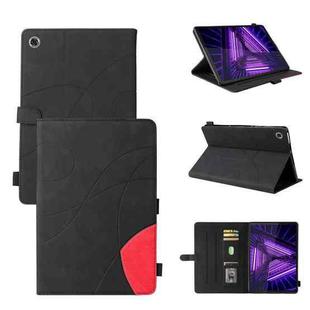 For Lenovo Tab M10 Plus TB-X606 10.3 inch Dual-color Splicing Horizontal Flip PU Leather Case with Holder & Card Slots & Sleep / Wake-up Function(Black)