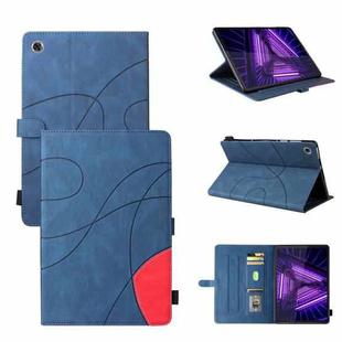 For Lenovo Tab M10 Plus TB-X606 10.3 inch Dual-color Splicing Horizontal Flip PU Leather Case with Holder & Card Slots & Sleep / Wake-up Function(Blue)