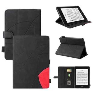 For Amazon Kindle Paperwhite 4 / 3 / 2 / 1 Dual-color Splicing Horizontal Flip PU Leather Case with Holder & Card Slots & Sleep / Wake-up Function(Black)