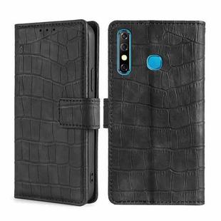For Infinix Hot 8 / 8 Lite Skin Feel Crocodile Texture Magnetic Clasp Horizontal Flip PU Leather Case with Holder & Card Slots & Wallet(Black)