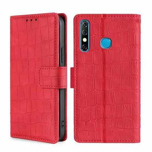 For Infinix Hot 8 / 8 Lite Skin Feel Crocodile Texture Magnetic Clasp Horizontal Flip PU Leather Case with Holder & Card Slots & Wallet(Red)