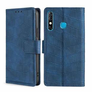 For Infinix Hot 8 / 8 Lite Skin Feel Crocodile Texture Magnetic Clasp Horizontal Flip PU Leather Case with Holder & Card Slots & Wallet(Blue)