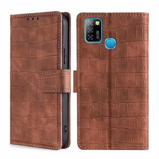 For Infinix Hot 10 Lite / Smart 5 Skin Feel Crocodile Texture Magnetic Clasp Horizontal Flip PU Leather Case with Holder & Card Slots & Wallet(Brown)