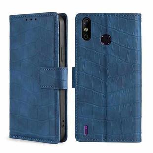 For Infinix Smart 4 Skin Feel Crocodile Texture Magnetic Clasp Horizontal Flip PU Leather Case with Holder & Card Slots & Wallet(Blue)