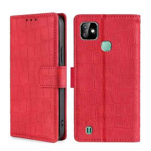For Infinix Smart HD 2021 Skin Feel Crocodile Texture Magnetic Clasp Horizontal Flip PU Leather Case with Holder & Card Slots & Wallet(Red)