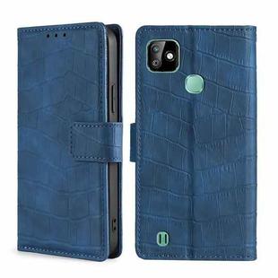 For Infinix Smart HD 2021 Skin Feel Crocodile Texture Magnetic Clasp Horizontal Flip PU Leather Case with Holder & Card Slots & Wallet(Blue)