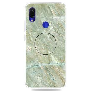 For Xiaomi Redmi 7 Embossed Varnished Marble TPU Protective Case with Holder(Light Green)