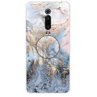 For Xiaomi Redmi K20 & K20 Pro Embossed Varnished Marble TPU Protective Case with Holder(Gold Grey)